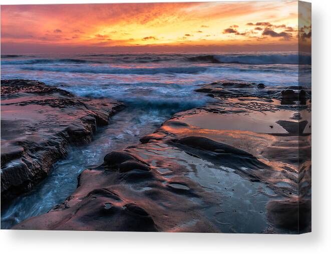 Landscape Canvas Print featuring the photograph Fire in the Sky by Chuck Jason