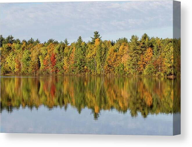 Fall Canvas Print featuring the photograph Firefly Lake Reflection #2 by Paul Schultz
