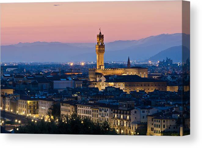 Tourist Canvas Print featuring the photograph Firenze at Sunset by Pablo Lopez