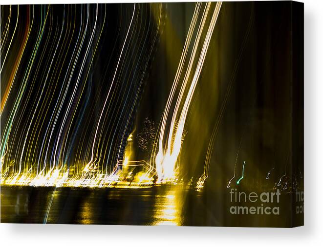 Fireworks Canvas Print featuring the digital art fireworks in Port of Malaga by Perry Van Munster