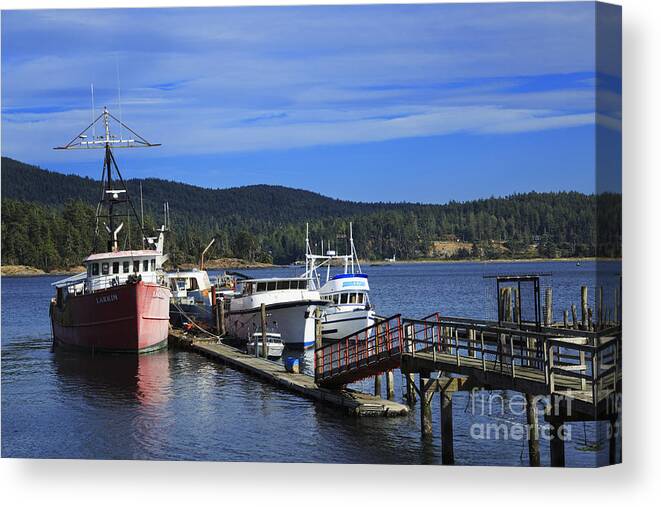 Fishing Canvas Print featuring the photograph Fishing boats in Sooke by Louise Heusinkveld