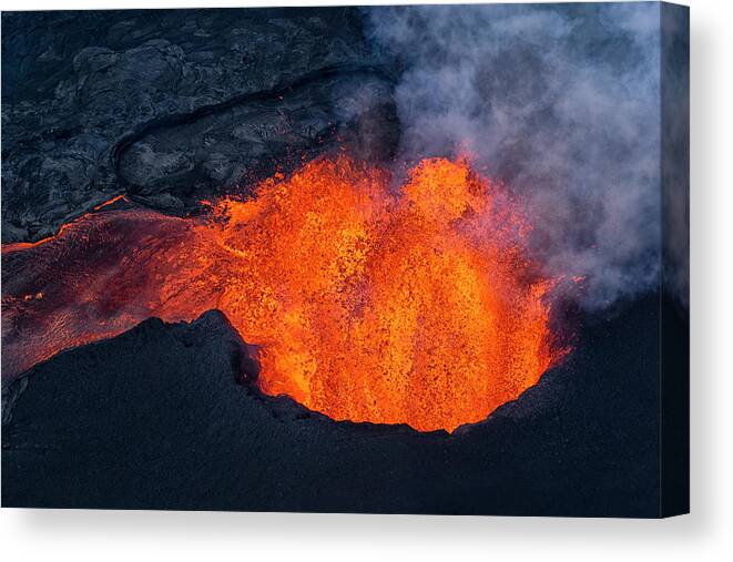 Lava Canvas Print featuring the photograph Fissure 8 From the Air by Christopher Johnson