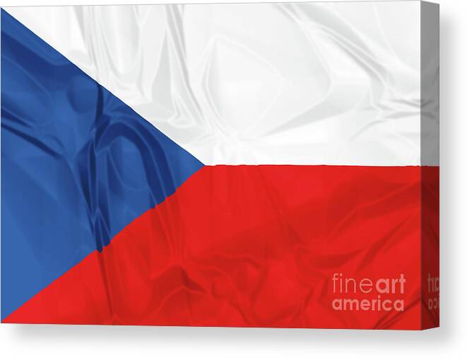 Czech Republic Canvas Print featuring the photograph Flag of Czech Republic by Benny Marty