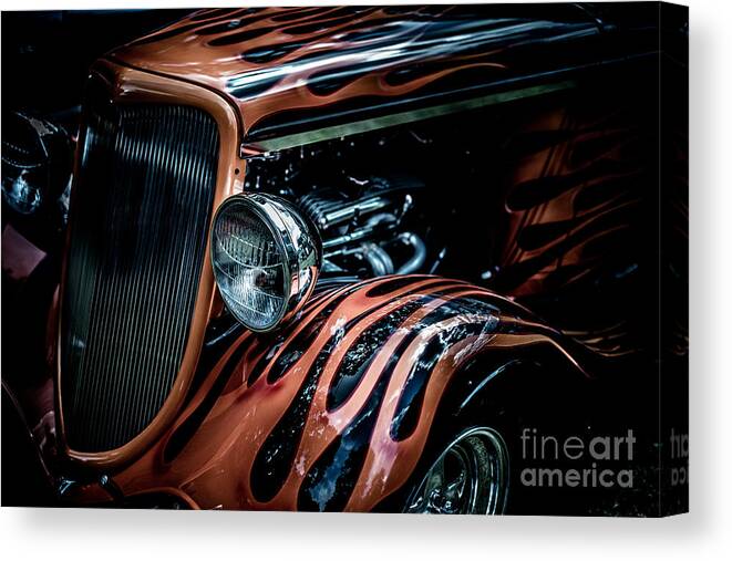 Vintage Car Canvas Print featuring the photograph Flamed Out by Pamela Taylor