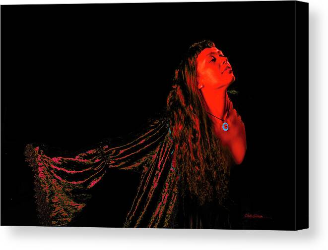 Flames Canvas Print featuring the photograph Flamme Fatale and the Robe by Shelly Wilkerson