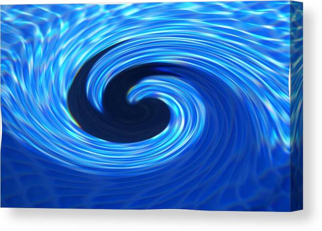  Canvas Print featuring the digital art Flipper in Water by Lisa Johnston