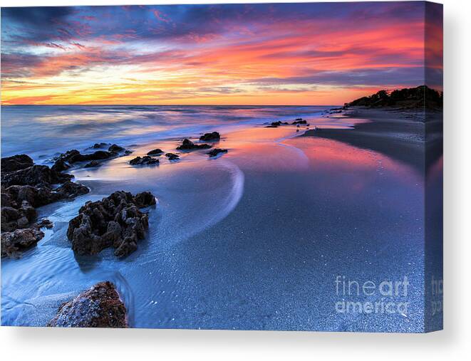 Casperson Beach Canvas Print featuring the photograph Florida Beach Sunset 4 by Ben Graham