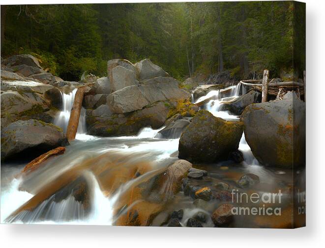  Canvas Print featuring the photograph Flowing Along Ven Trump Creek by Adam Jewell