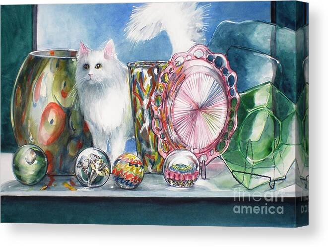 Still Life Canvas Print featuring the painting Fluff and Stuff by Jane Loveall