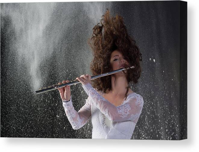Nina Assimakopoulos Canvas Print featuring the photograph Flute appeal with flour by Dan Friend