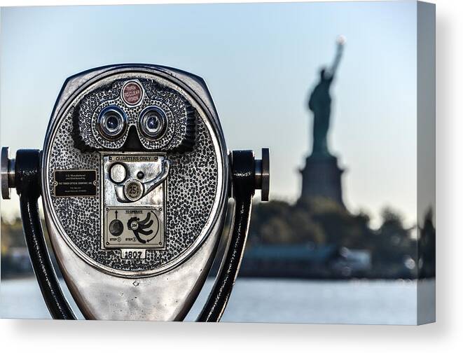 Destination Canvas Print featuring the photograph Focus Statue of Liberty by Art Atkins