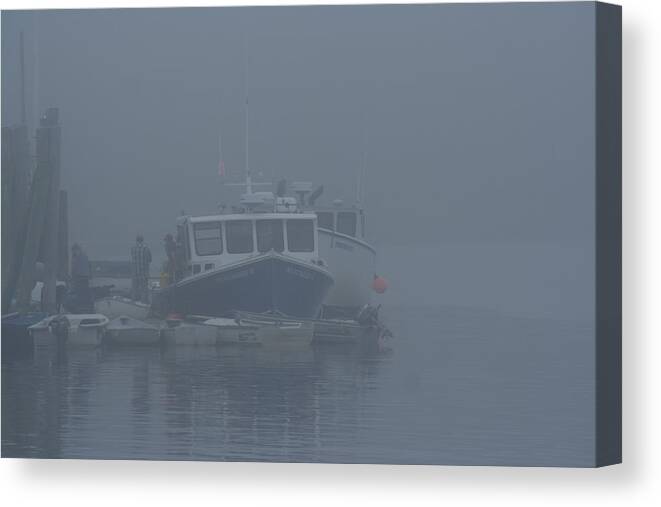 Seascape Canvas Print featuring the photograph Fogged In At Owls Head by Doug Mills