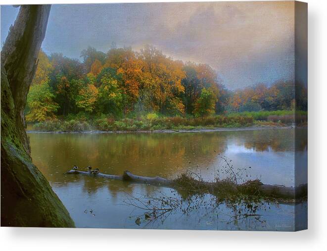 Pond Canvas Print featuring the photograph Foggy Morning by John Rivera