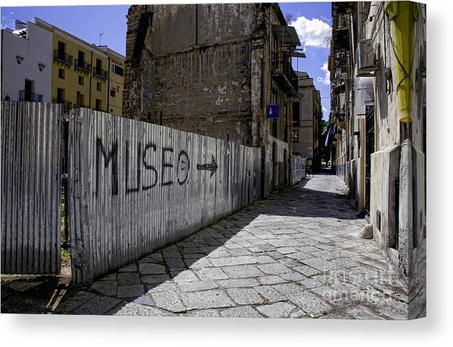 Sicily Canvas Print featuring the photograph Follow the Arrow 1 by Madeline Ellis