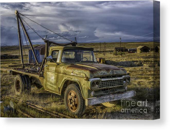 Desert Canvas Print featuring the photograph Ford 1958 - F-Series pickup by Bitter Buffalo Photography
