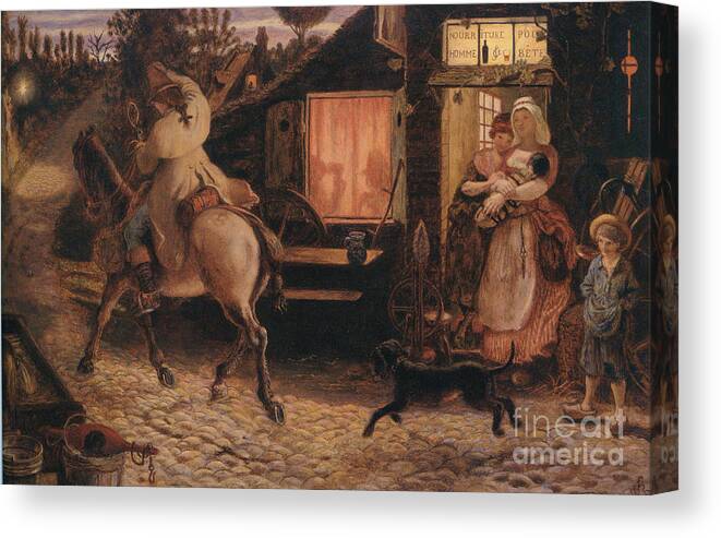 Ford Madox Brown Canvas Print featuring the painting Ford Madox Brown Traveller by MotionAge Designs