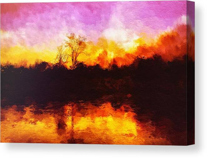 forest Fire Canvas Print featuring the painting Forest Fire by Mark Taylor