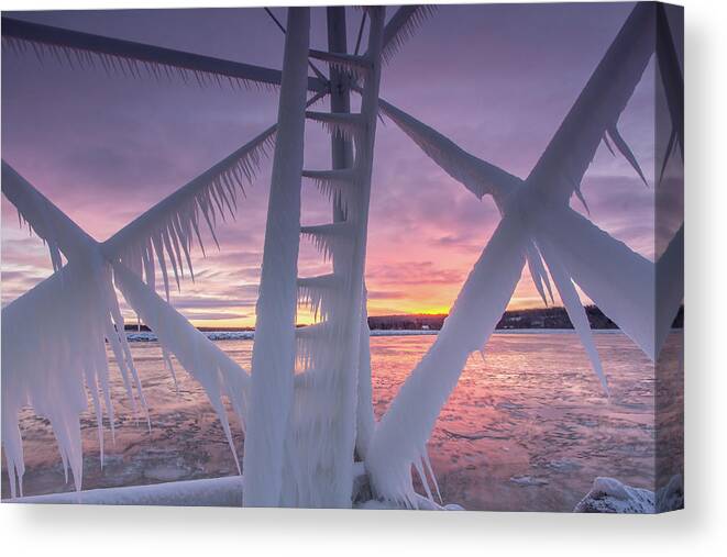 Ice Canvas Print featuring the photograph Forged in Ice by Lee and Michael Beek