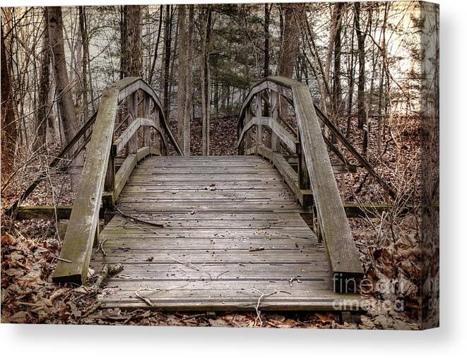 Nature Canvas Print featuring the photograph Forgotten Footbridge by Sharon McConnell