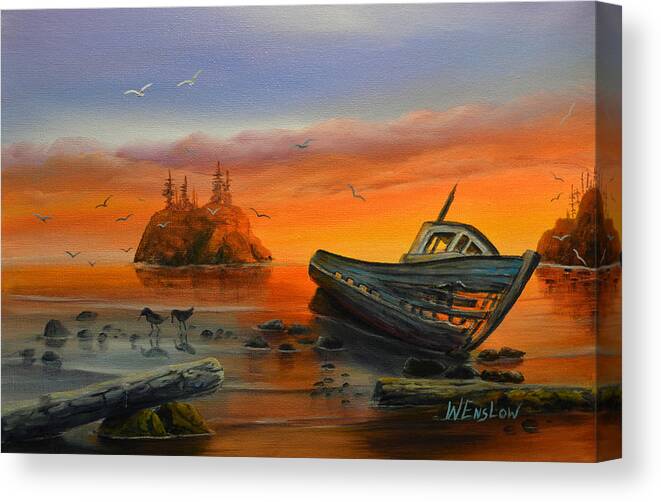 Seascape Canvas Print featuring the painting Forgotten by Wayne Enslow