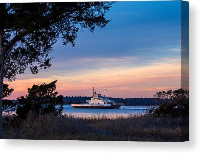 Ftfisher Canvas Print featuring the photograph Fort Fisher Ferry to Southport by Nick Noble