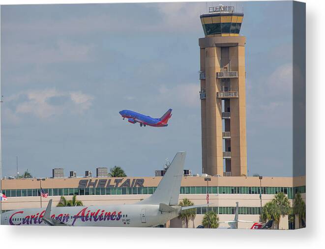 Fll Canvas Print featuring the photograph Fort Lauderdale Airport by Dart Humeston