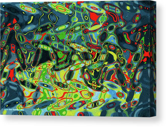 Four Babes Panel Abstract Canvas Print featuring the digital art Four Babes Panel Abstract by Tom Janca