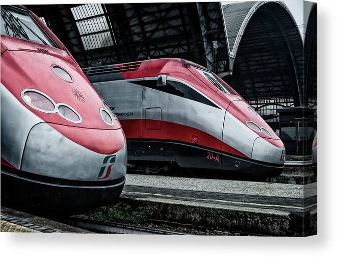 Milano Canvas Print featuring the photograph Freccia Rossa Trains. by Pablo Lopez
