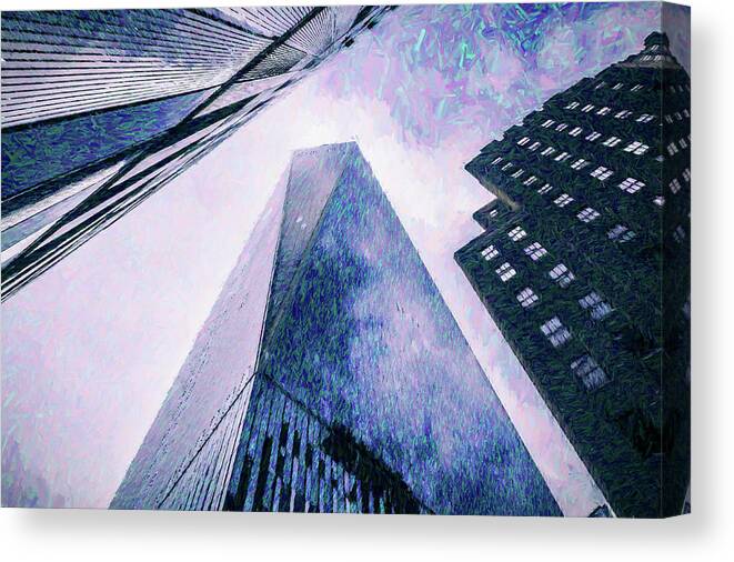 2014 Canvas Print featuring the photograph Freedom Tower Crayon Sketch by Wade Brooks