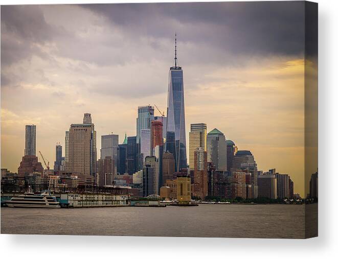 Hudson River Canvas Print featuring the photograph Freedom Tower - Lower Manhattan 2 by Frank Mari