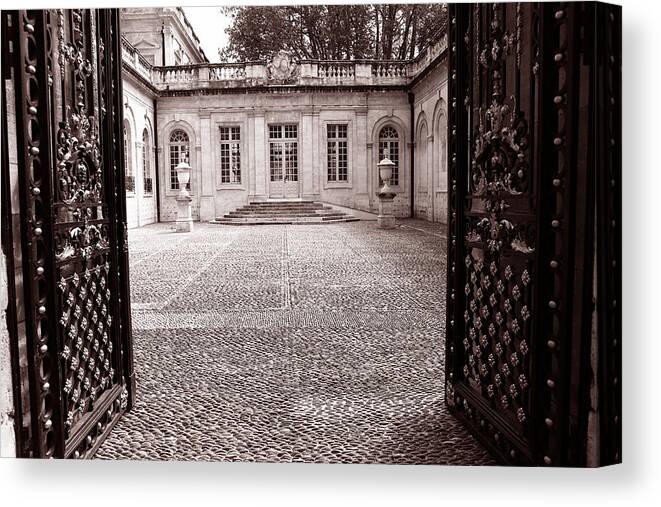Courtyard Canvas Print featuring the photograph French Courtyard 2c by Andrew Fare