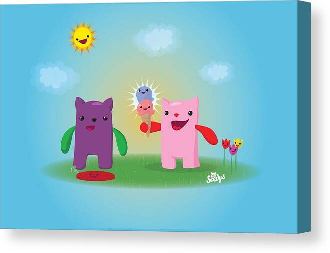 ﻿seedys Canvas Print featuring the digital art Friendship by Seedys World