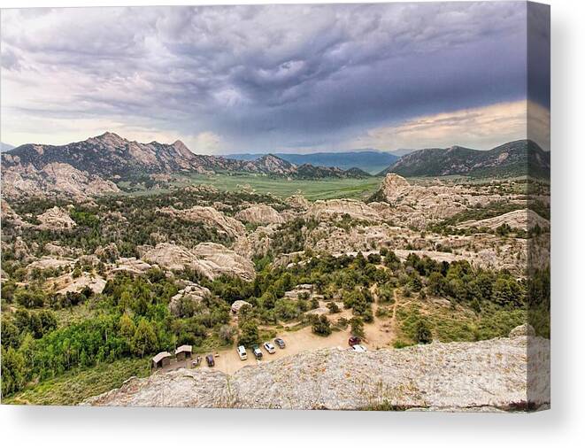 City Of Rocks Canvas Print featuring the photograph From on Top of Bath Rock by Roxie Crouch