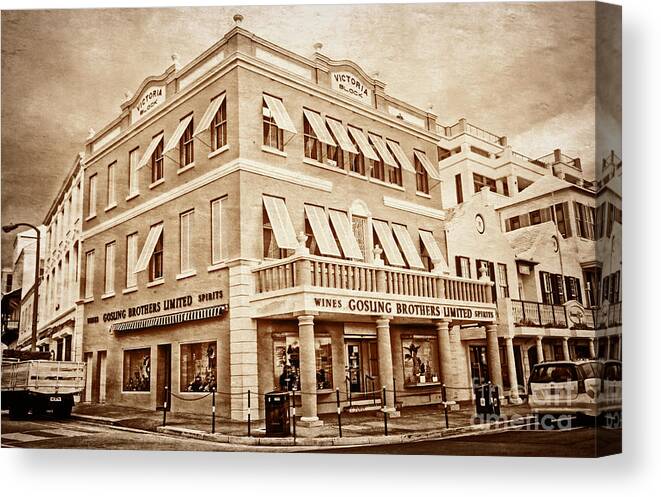 Hamilton Canvas Print featuring the photograph Front Street in Bermuda by Charline Xia