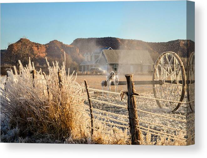 Blue Sky Canvas Print featuring the photograph Frozen Blue Skies by Art Atkins