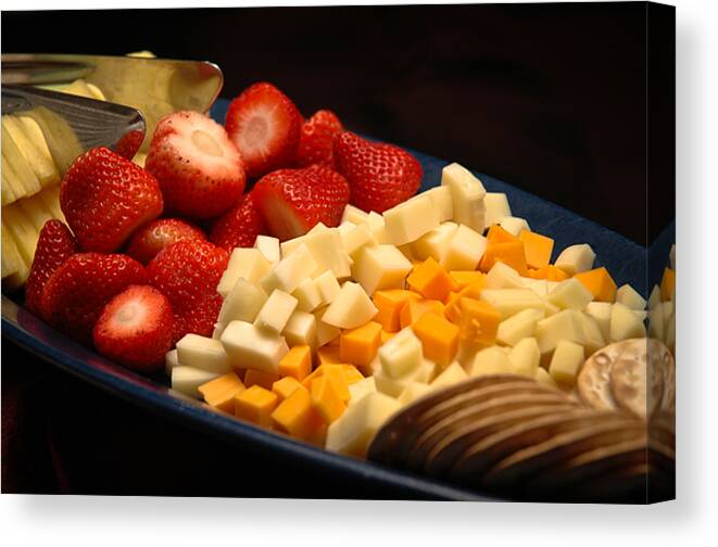 Food Canvas Print featuring the photograph Fruit and Cheese Platter by Frank Mari
