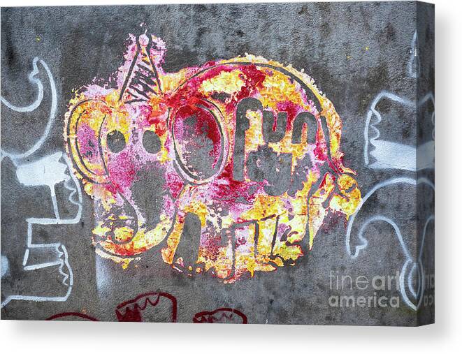 Cambodia Canvas Print featuring the photograph Funky Elephant 01 by Rick Piper Photography
