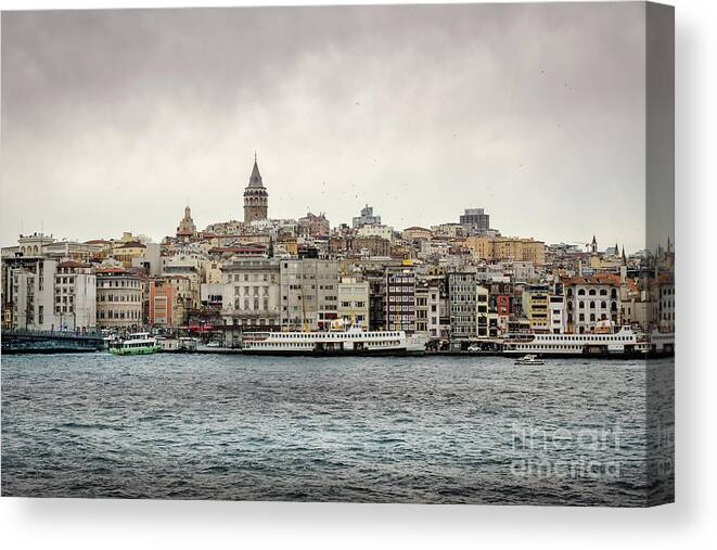 Skyline Canvas Print featuring the photograph Galata Tower, Istanbul by Perry Rodriguez