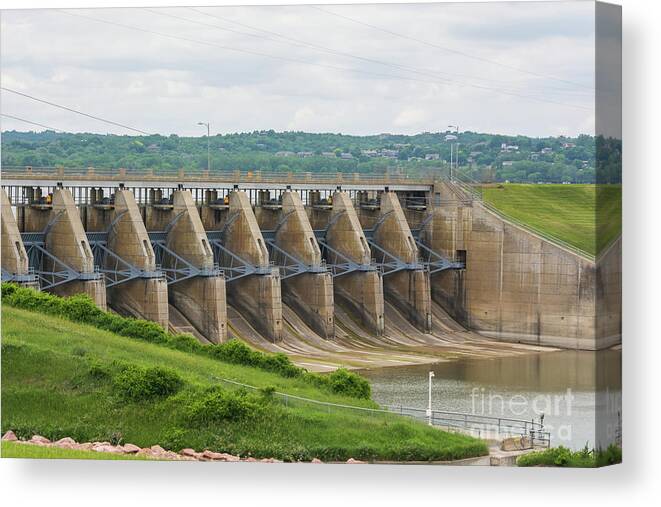 Dam Canvas Print featuring the photograph Gavin's Point Dam by Pamela Williams