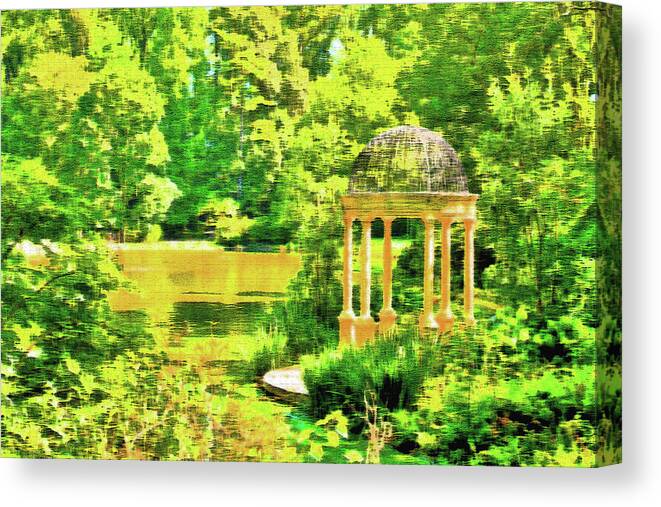 Foliage Canvas Print featuring the photograph Gazebo by the Lake by Lou Ford