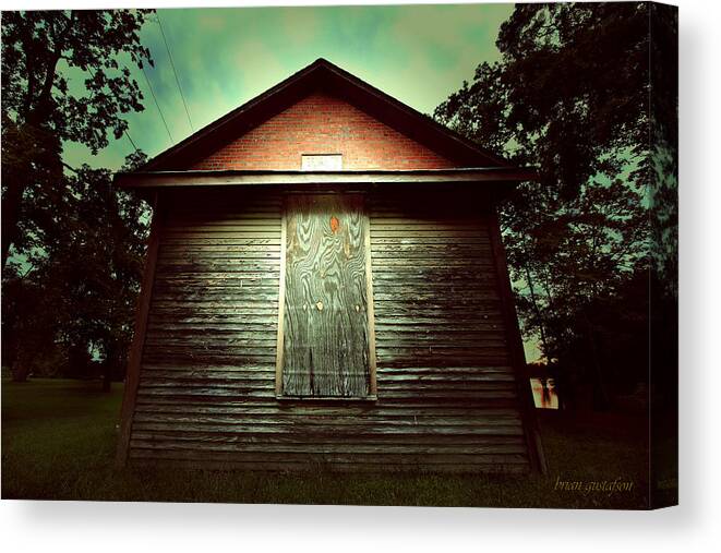 Landscape Canvas Print featuring the photograph Genoa Schoolhouse by Brian Gustafson