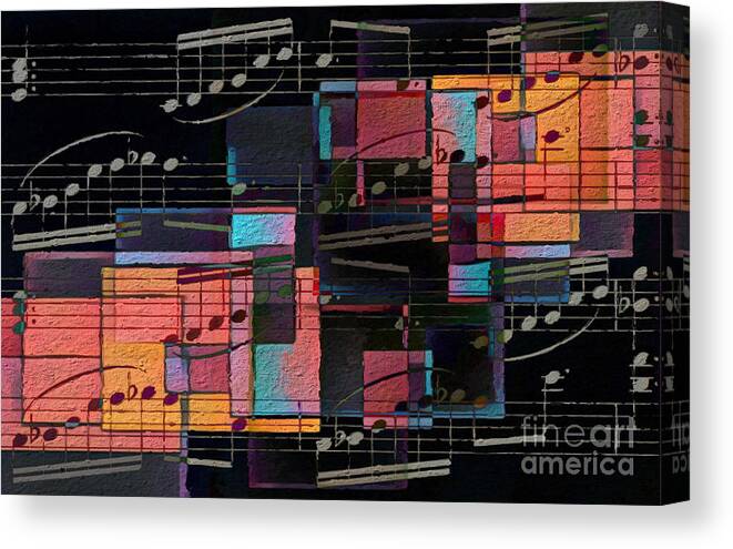 Music Canvas Print featuring the digital art Geometric Gigue by Lon Chaffin
