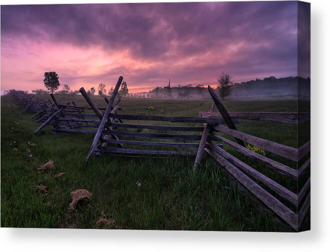 Gettysburg National Park Canvas Print featuring the photograph Gettysburg Mornings... by Craig Szymanski
