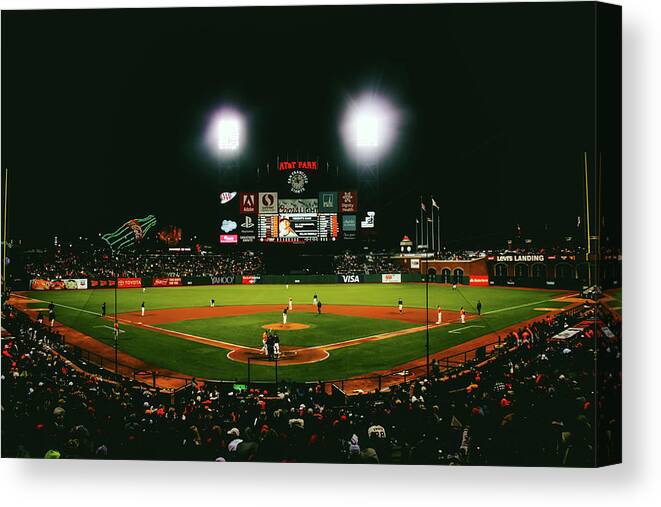 San Francisco Canvas Print featuring the photograph Giants Night Game by Mountain Dreams