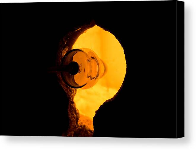 Glass Canvas Print featuring the photograph Glass Blowing by Mark Currier