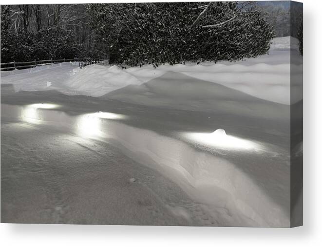 Snow Canvas Print featuring the photograph Glowing Landscape Lighting by D K Wall