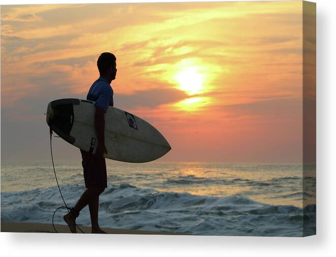 Surf Canvas Print featuring the photograph Goin Surfing by Robert Banach