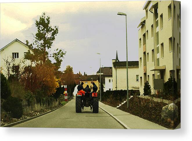  Swiss Scene Canvas Print featuring the photograph Going Home by Chuck Shafer