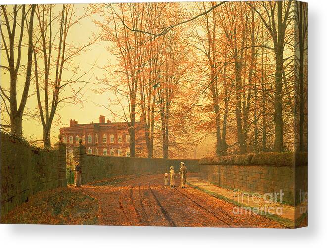 Going Canvas Print featuring the painting Going to Church by John Atkinson Grimshaw