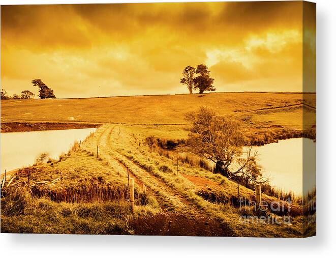 Australia Canvas Print featuring the photograph Golden Australia sunset by Jorgo Photography